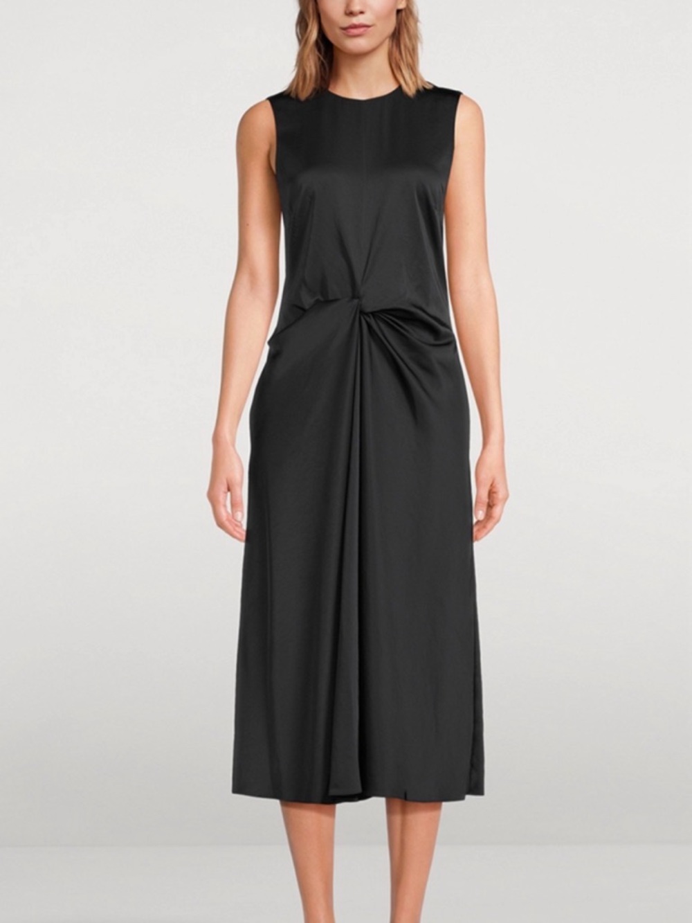 Theory Black Sleeveless Knot-Detail Midi Dress - Picture 5 of 10